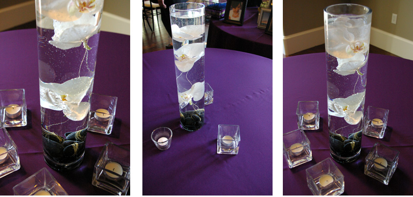 purple and silver wedding table decorations