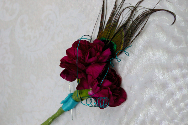  wine green black and of course turquoise the bouquet was made out of 