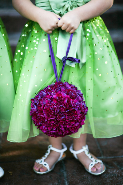 Wedding Flower Girl on Flower Girl Pomander Ball Purple Utah Wedding Flowers Studio Stems