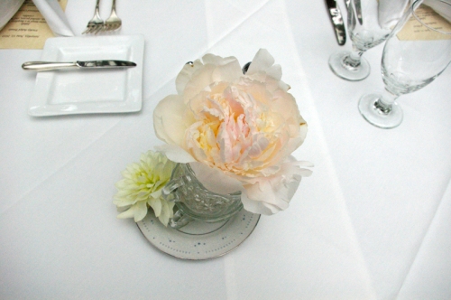 tea cup alice in wonderland wedding centerpiece peony utah wedding flowers 