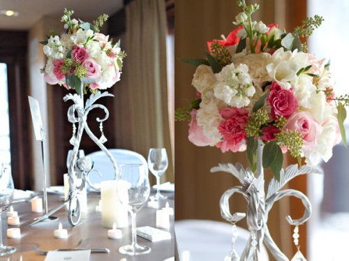 silver winter candelabra centerpiece studio stems wedding flowers